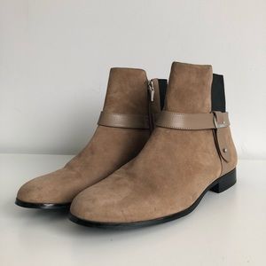 CK Beige Suede Booties